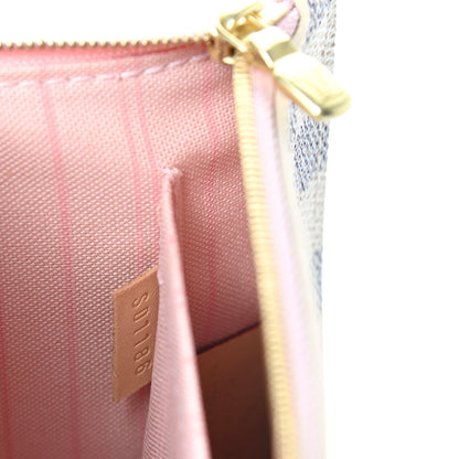 Louis Vuitton Damier Azur Neverfull MM GM Pochette Rose Ballerine 8 of 8
