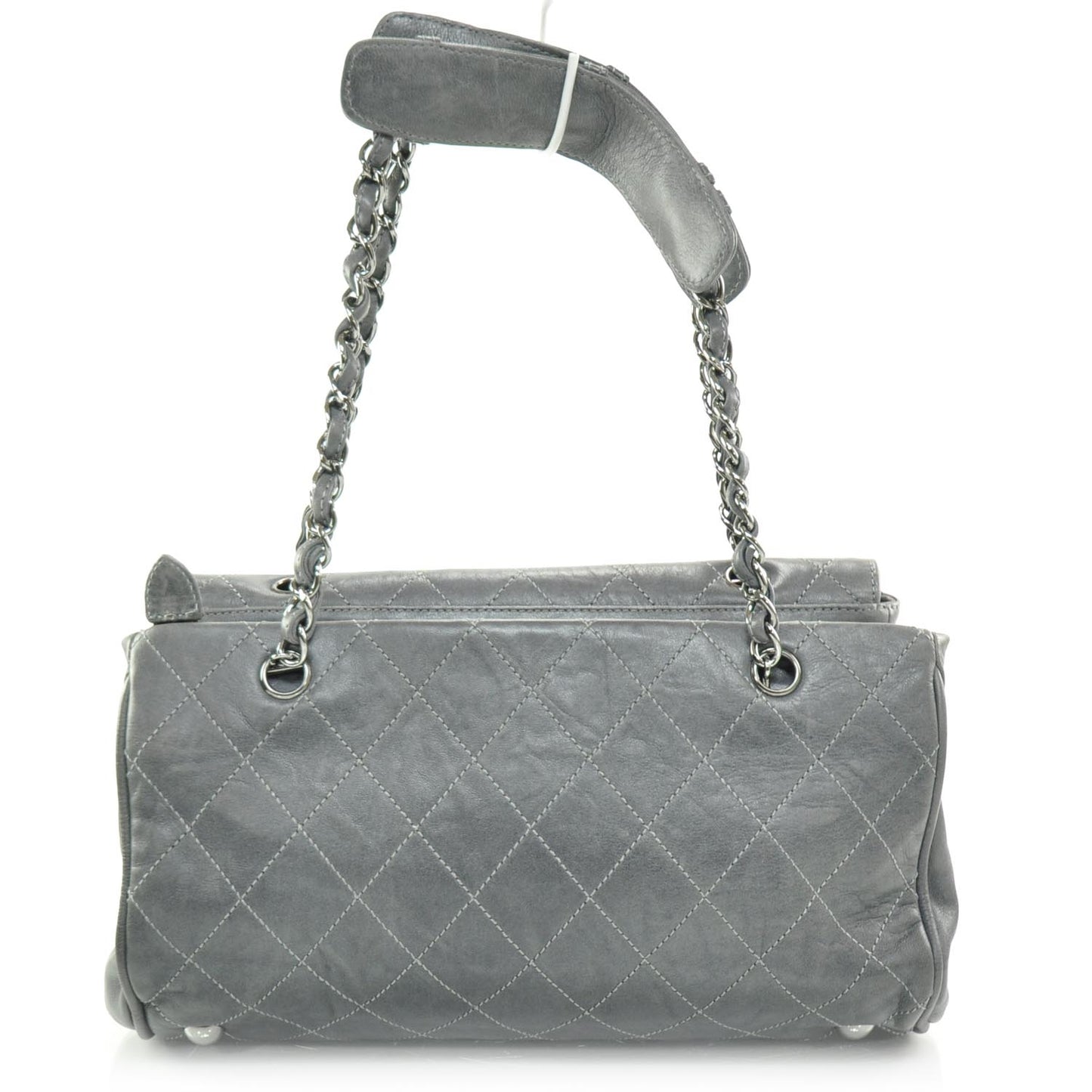 Lambskin Quilted Ritz Flap Bag Grey