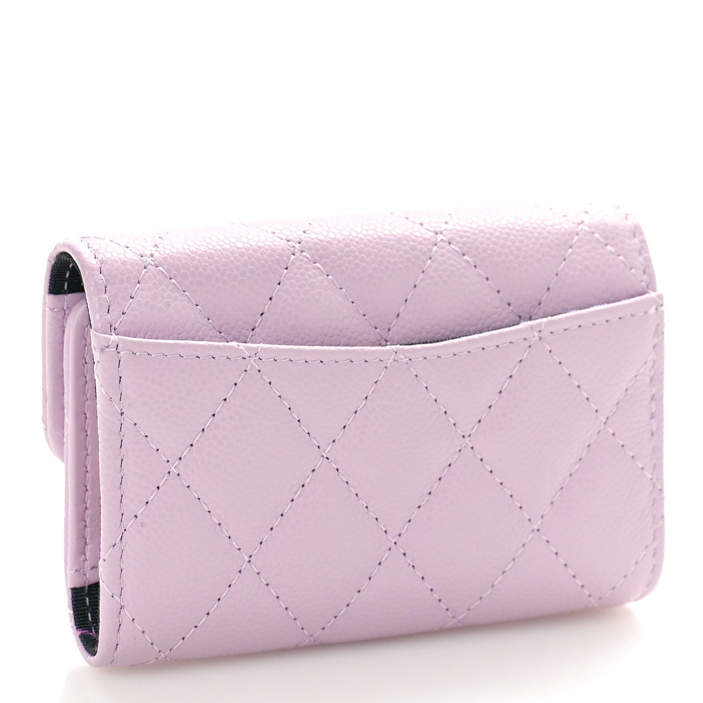 Caviar Quilted Classic 4 Key Holder Wallet Light Pink