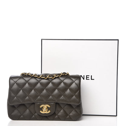 Chanel Caviar Quilted Mini Rectangular Flap Dark Green 11 of 11