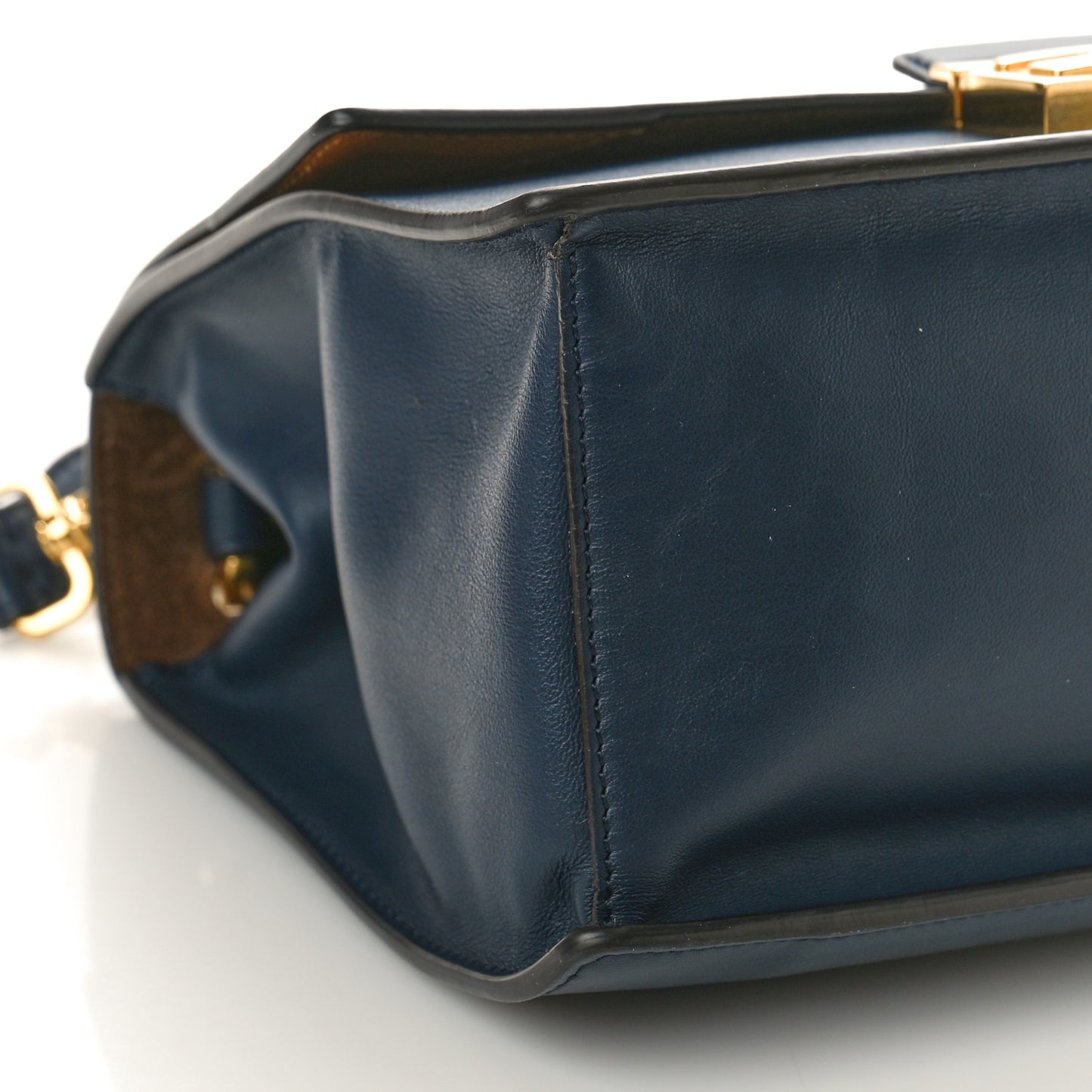 Vitello Grace Matte F is Fendi Kan U Shoulder Bag Navy Blue