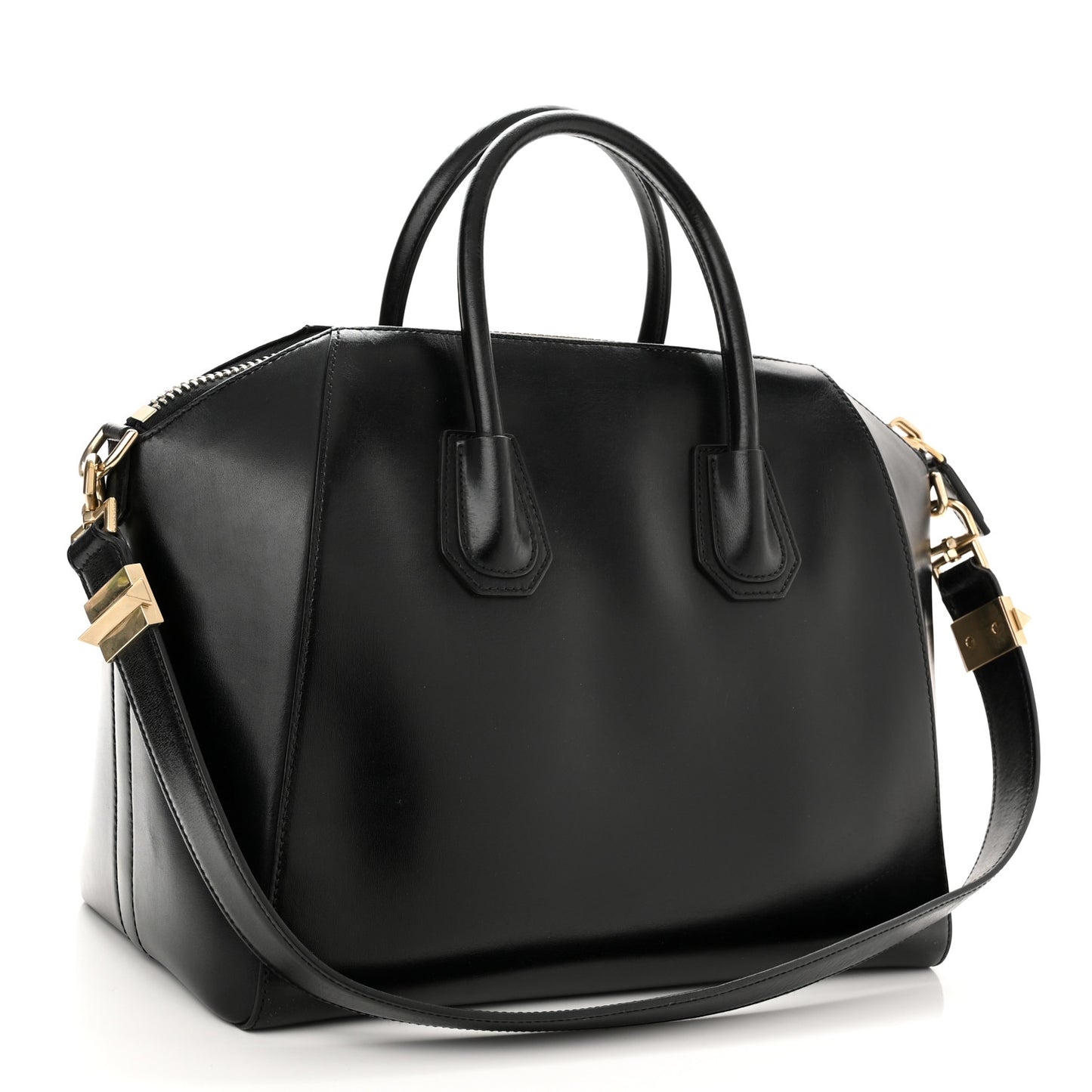 Shiny Lord Calfskin Medium Antigona Black