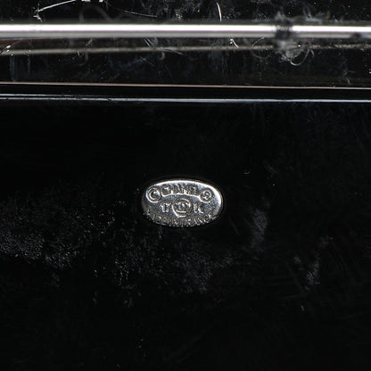 Chanel Glittered Resin Crystal Pearl CC Moon Pin Brooch Black Gold Silver 4 of 5