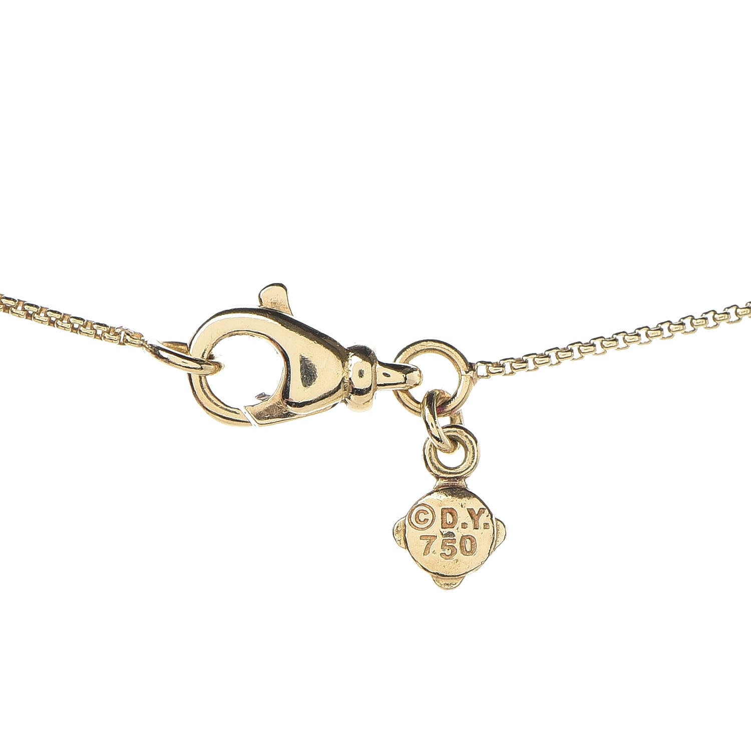 David Yurman 18K Yellow Gold Blue Topaz 11mm Infinity Pendant Necklace 7 of 9
