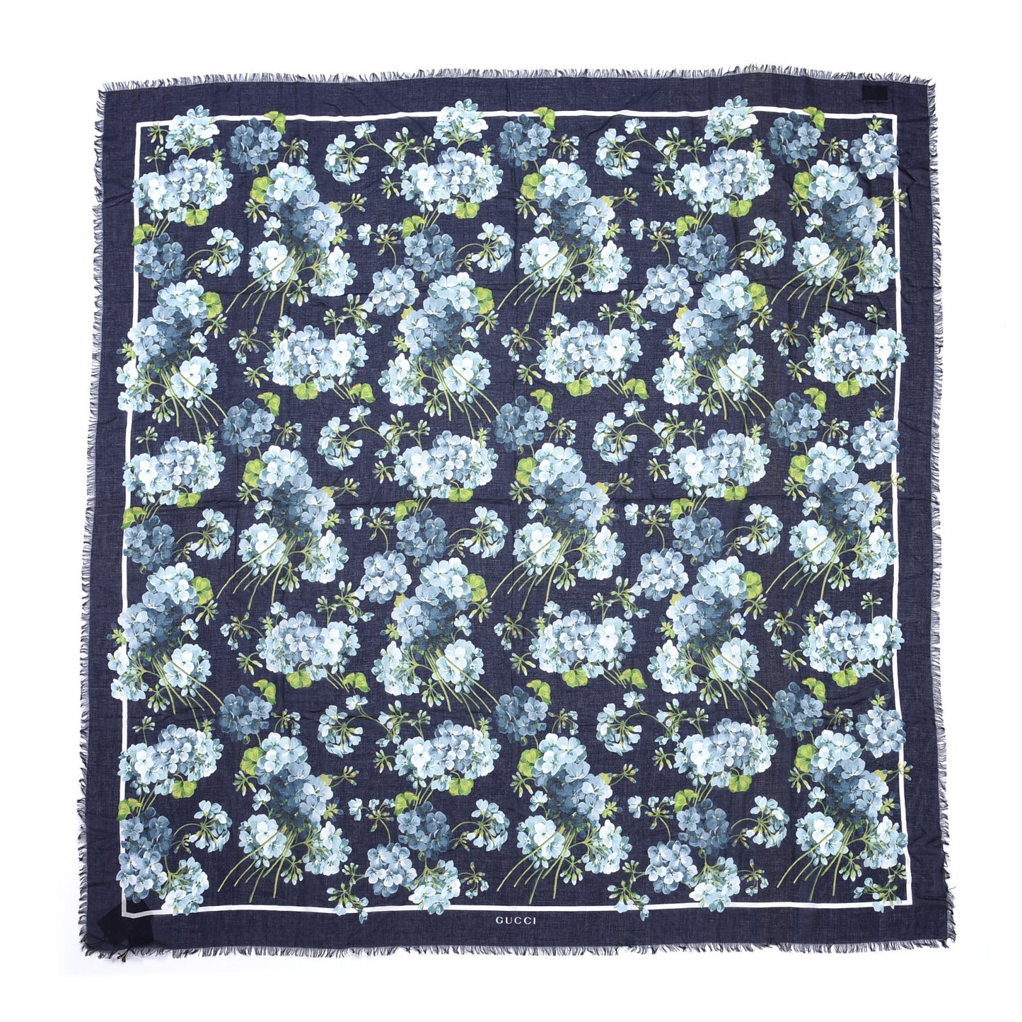 Modal Silk New Bloomy Shawl Midnight Blue Sky Blue