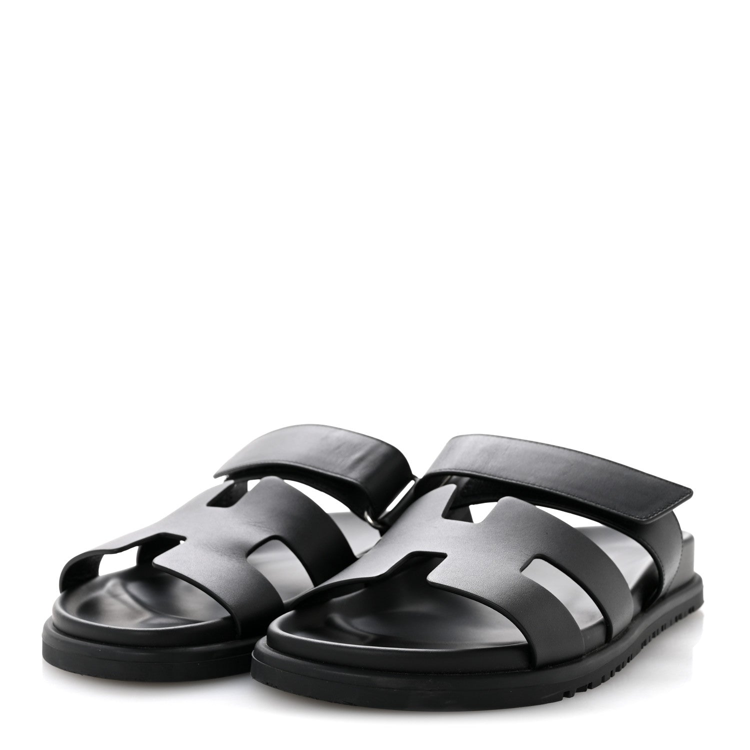 Hermes Calfskin Womens Chypre Sandals 38 Black 4 of 9