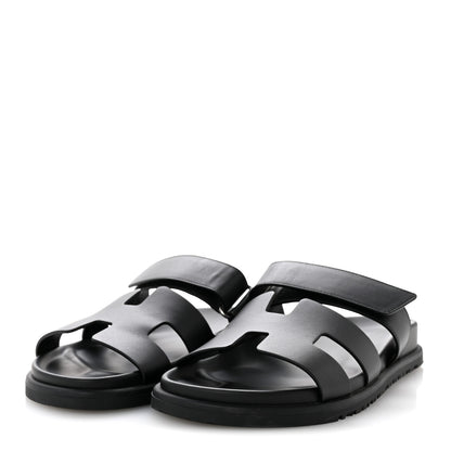 Hermes Calfskin Womens Chypre Sandals 38 Black 4 of 9