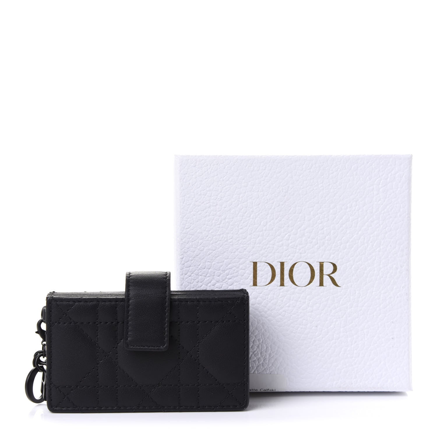 Christian Dior Ultra Matte Calfskin Cannage Lady Dior 5-Gusset Card Holder Black 11 of 11