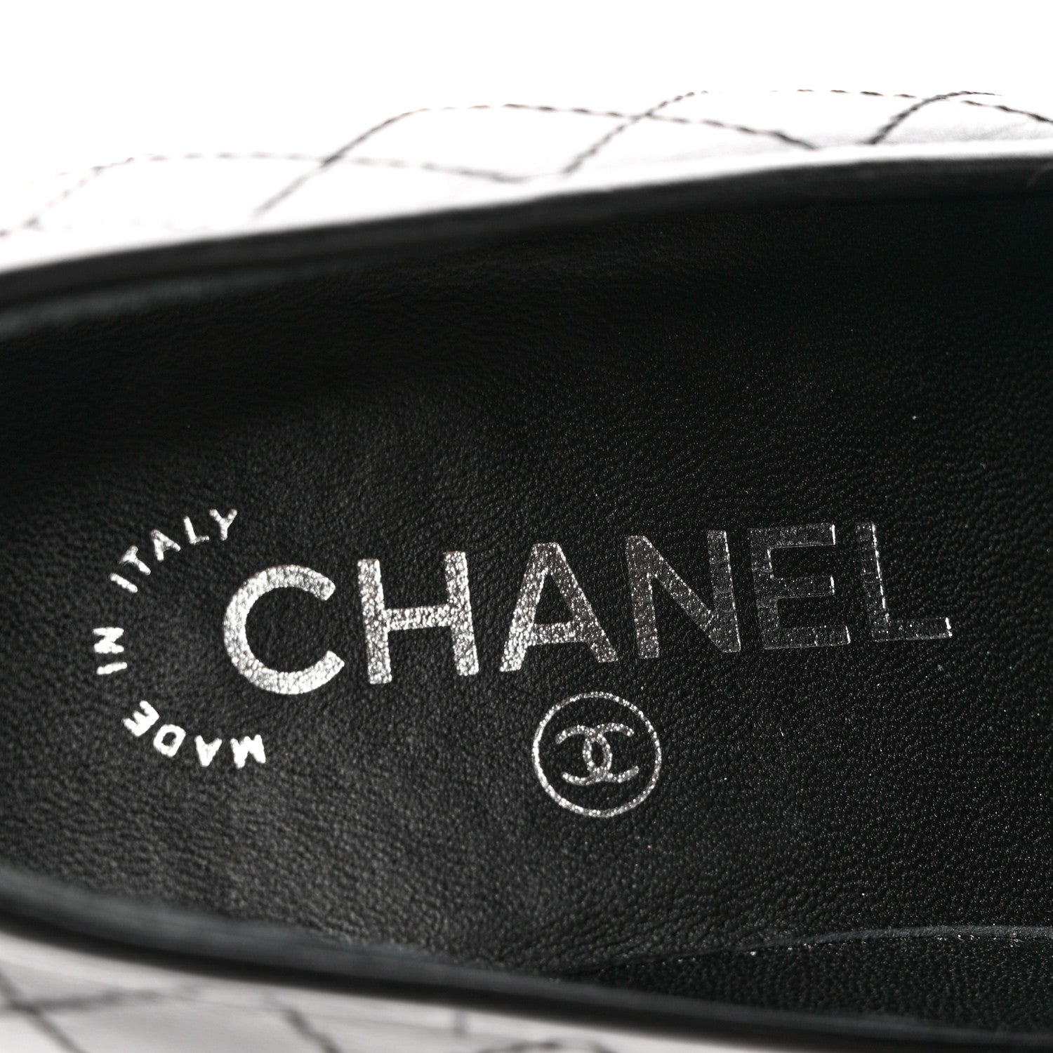 Chanel Calfskin Stitched CC Loafers 37 Black 7 of 9