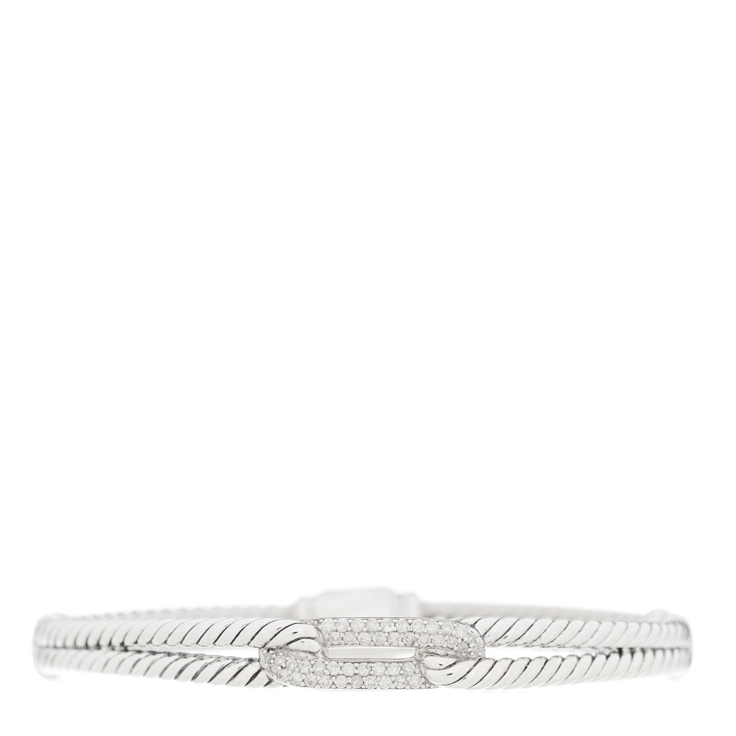 David Yurman Sterling Silver Diamond 7mm Mini Loop Labyrinth Bracelet 1 of 3