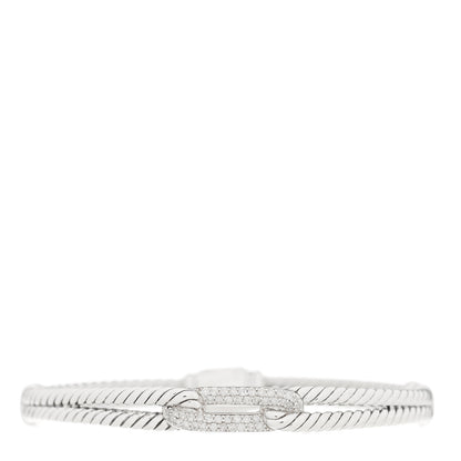 David Yurman Sterling Silver Diamond 7mm Mini Loop Labyrinth Bracelet 1 of 3