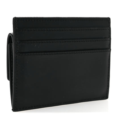 Fendi Vitello King Tamponato Logo Embossed Fold Over Card Holder Wallet Black 3 of 7