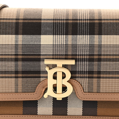 Burberry Calfskin Tartan Print Small TB Bag Light Fawn 8 of 10