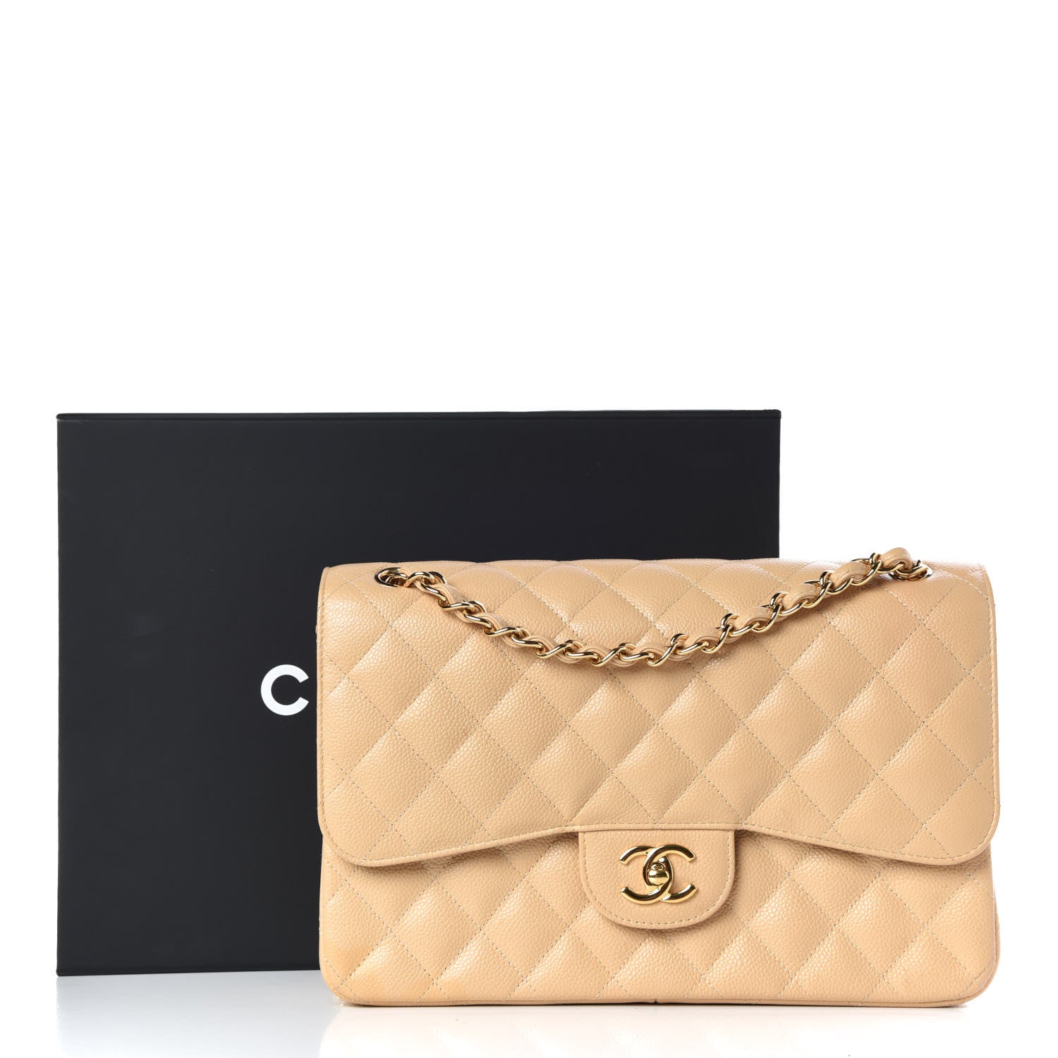 Chanel Caviar Quilted Jumbo Double Flap Beige Clair 10 of 10