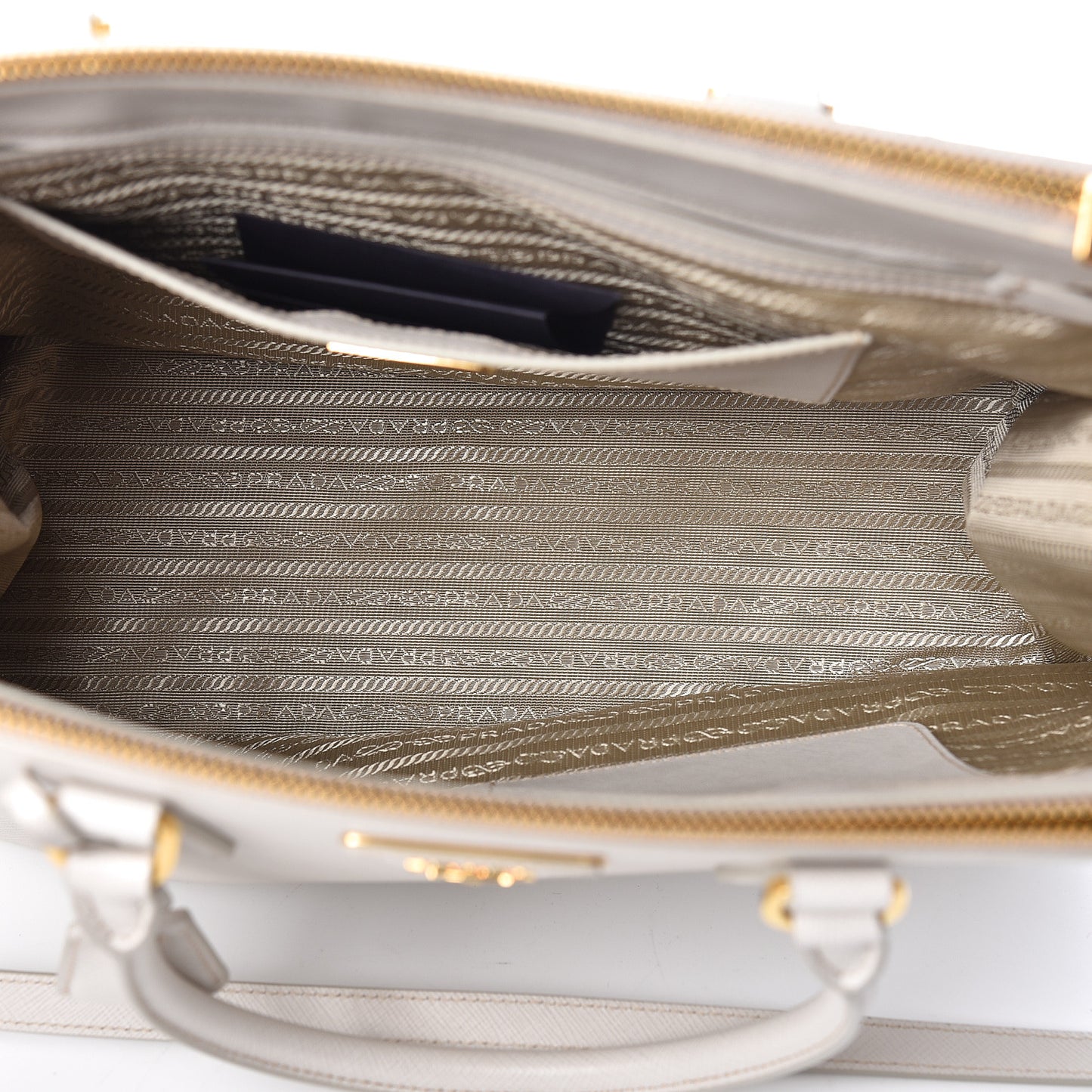 Saffiano Large Galleria Double Zip Tote Talco