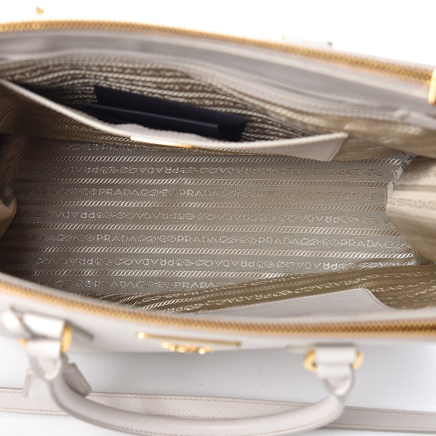 Prada Saffiano Large Galleria Double Zip Tote Talco 5 of 10