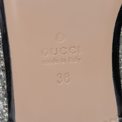 Gucci Glitter Princetown Slippers 38 Silver 6 of 9