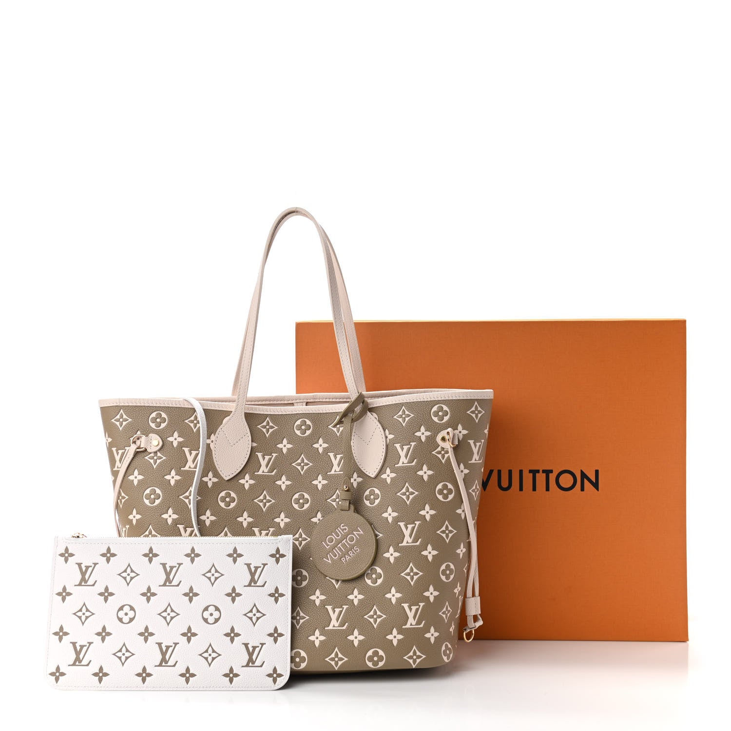 Louis Vuitton Empreinte Monogram Spring In The City Neverfull MM Kaki Beige Cream 11 of 11