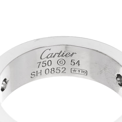 Cartier 18K White Gold 3 Diamond 5.5mm LOVE Ring 54 6.75 4 of 5