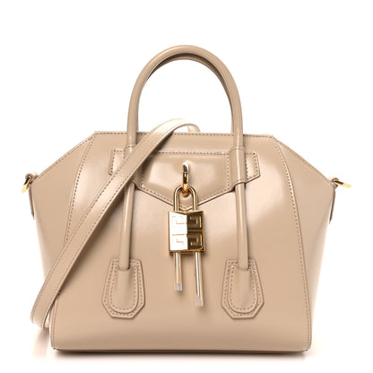 Givenchy Box Calfskin Mini Lock Antigona Shoulder Bag Natural Beige 1 of 9