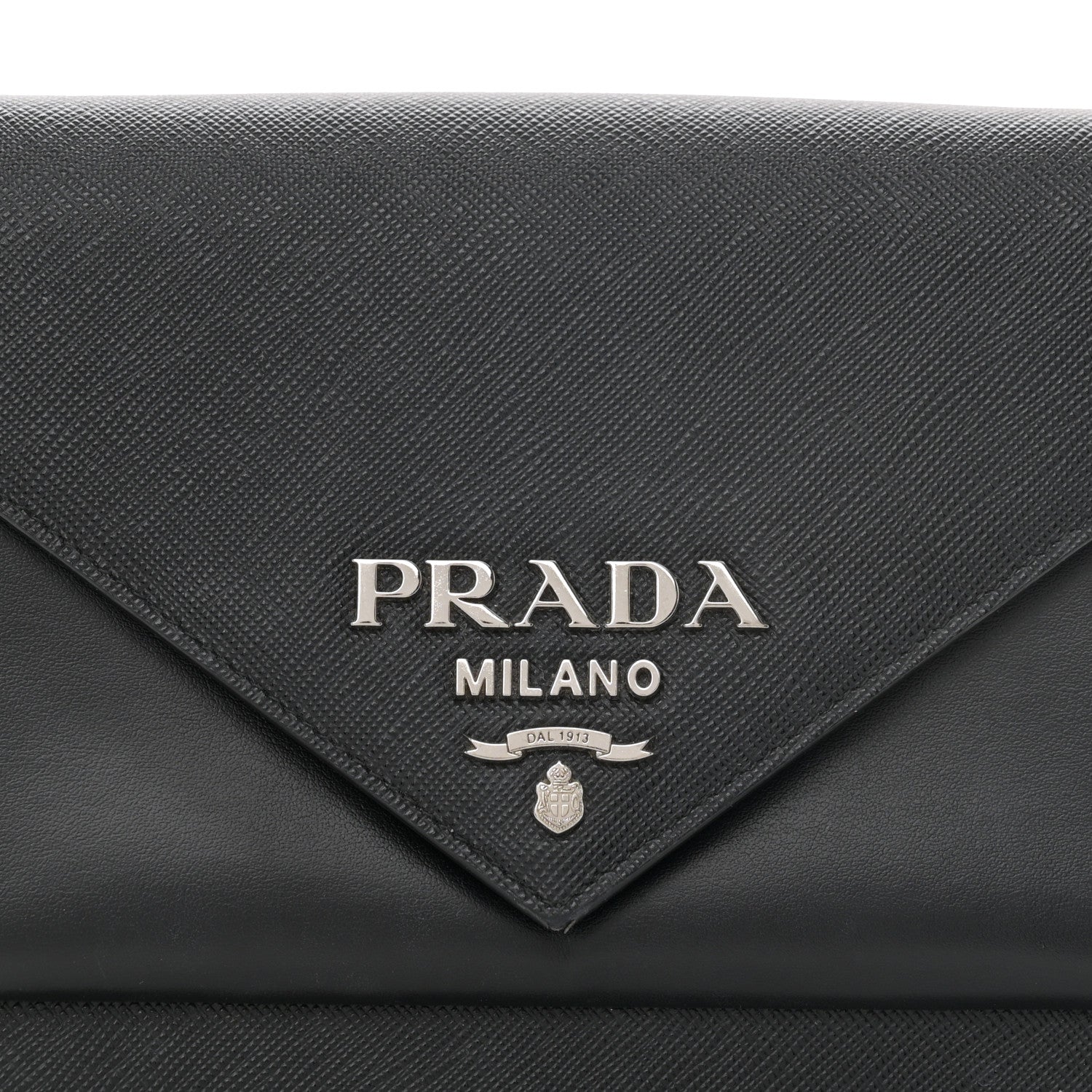 Prada Saffiano City Calf Mini Envelope Bag Black 10 of 12