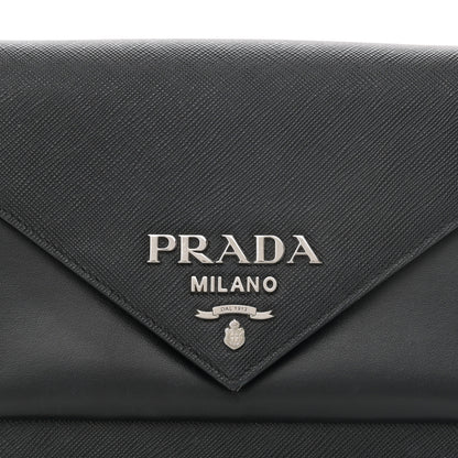 Prada Saffiano City Calf Mini Envelope Bag Black 10 of 12