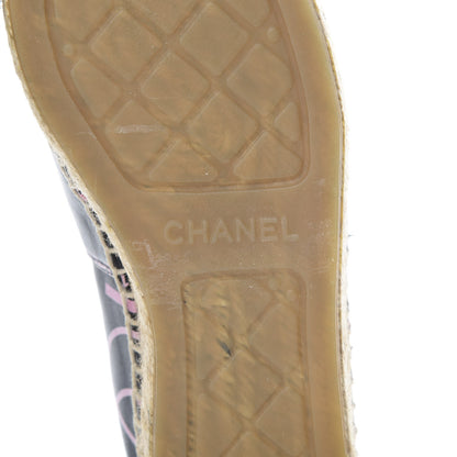 Chanel Lambskin Grosgrain Printed Espadrilles 36 Multicolor Black 7 of 10
