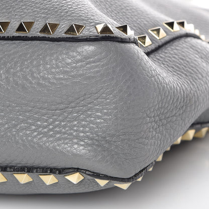 Valentino Garavani Pebbled Calfskin Large Rockstud Flip-Lock Messenger Bag Grigio Perla 12 of 14