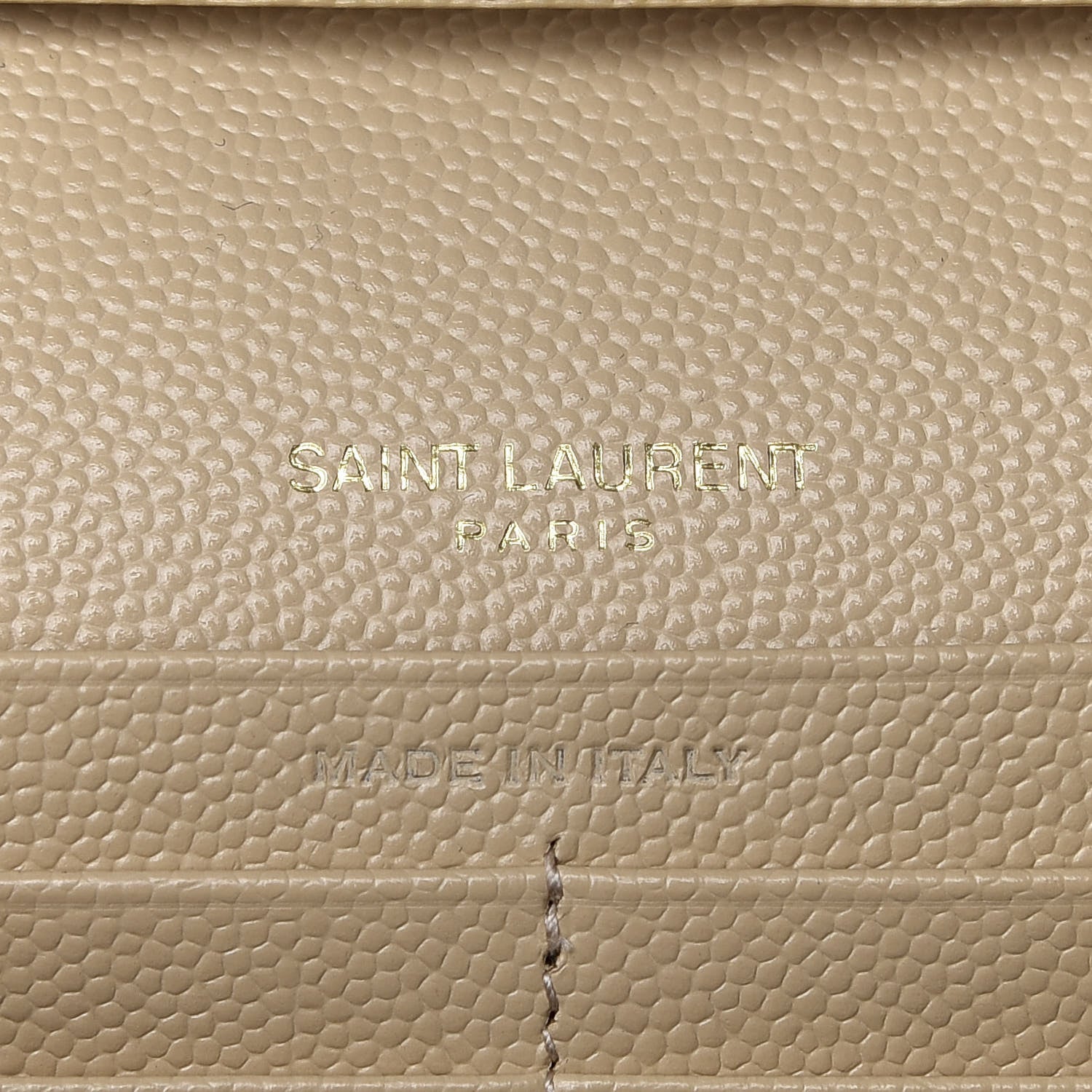 Saint Laurent Grain De Poudre Matelasse Chevron Monogram Chain Wallet Nude Powder 8 of 9