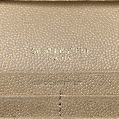 Saint Laurent Grain De Poudre Matelasse Chevron Monogram Chain Wallet Nude Powder 8 of 9