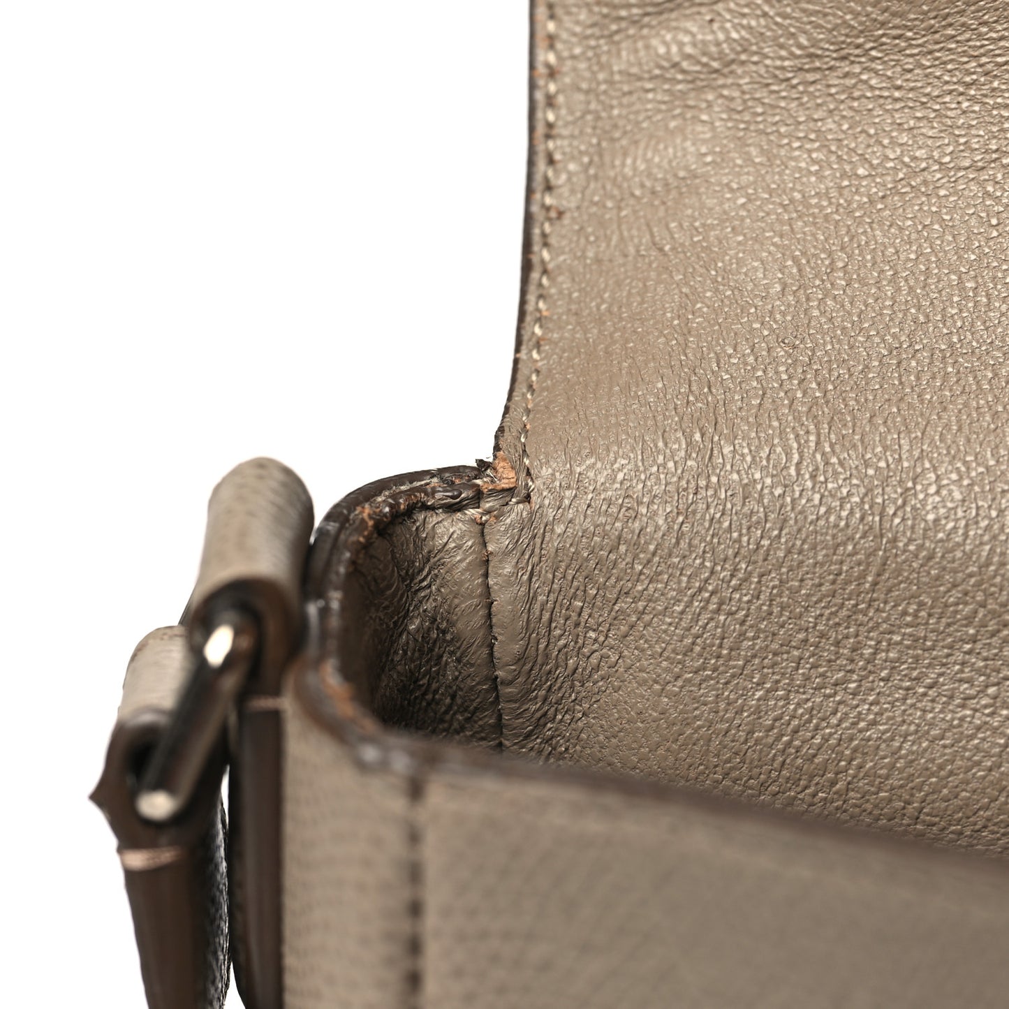 Grained Calfskin Trotteur Messenger Taupe