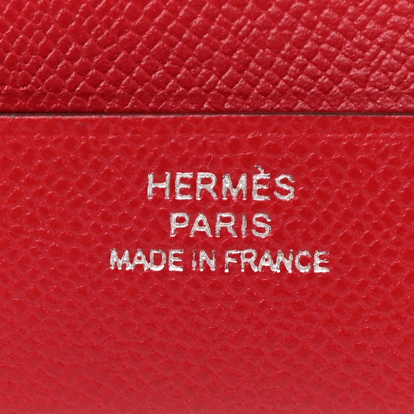 Grained Madame Calfskin Lipstick Case with Mirror Rouge Piment