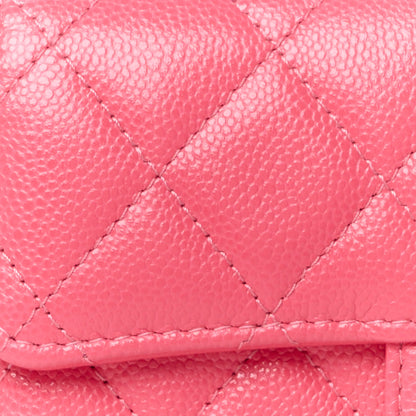 Chanel Caviar Quilted Medium Flap Wallet Pink 10 of 13