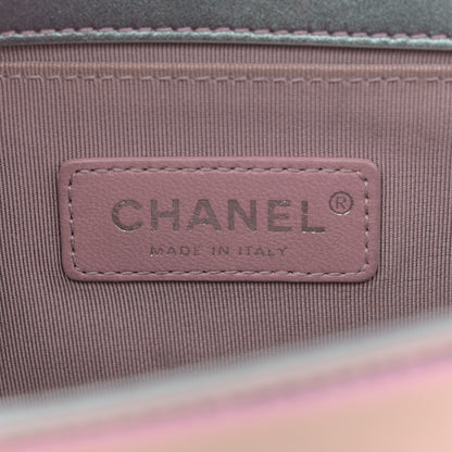 Chanel Iridescent Patent Calfskin PVC Quilted Small Boy Flap Light Purple 6 of 13