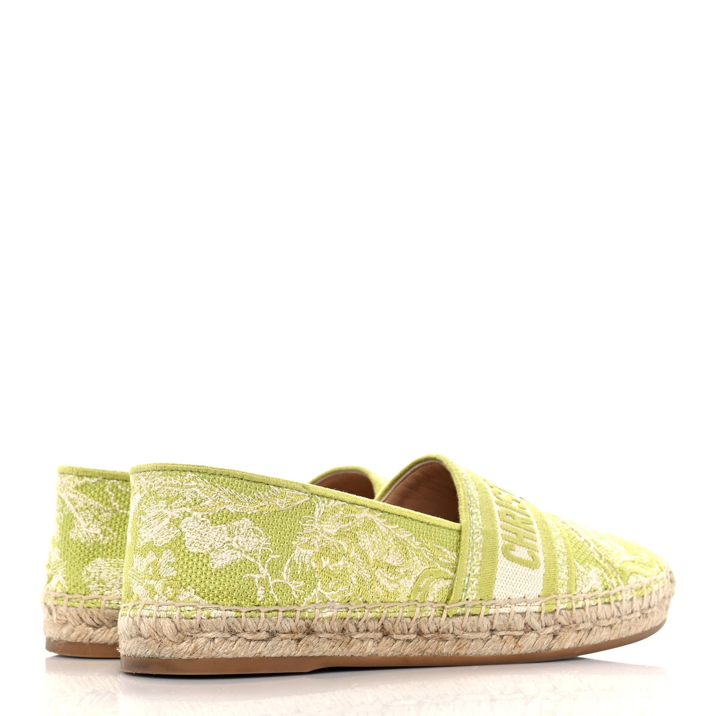 Embroidered Toile De Jouy Granville Espadrille 38.5 Off White Green