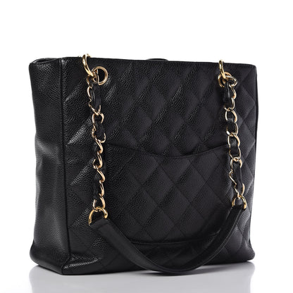 Chanel Caviar Quilted Petit Shopping Tote PST Black 3 of 9