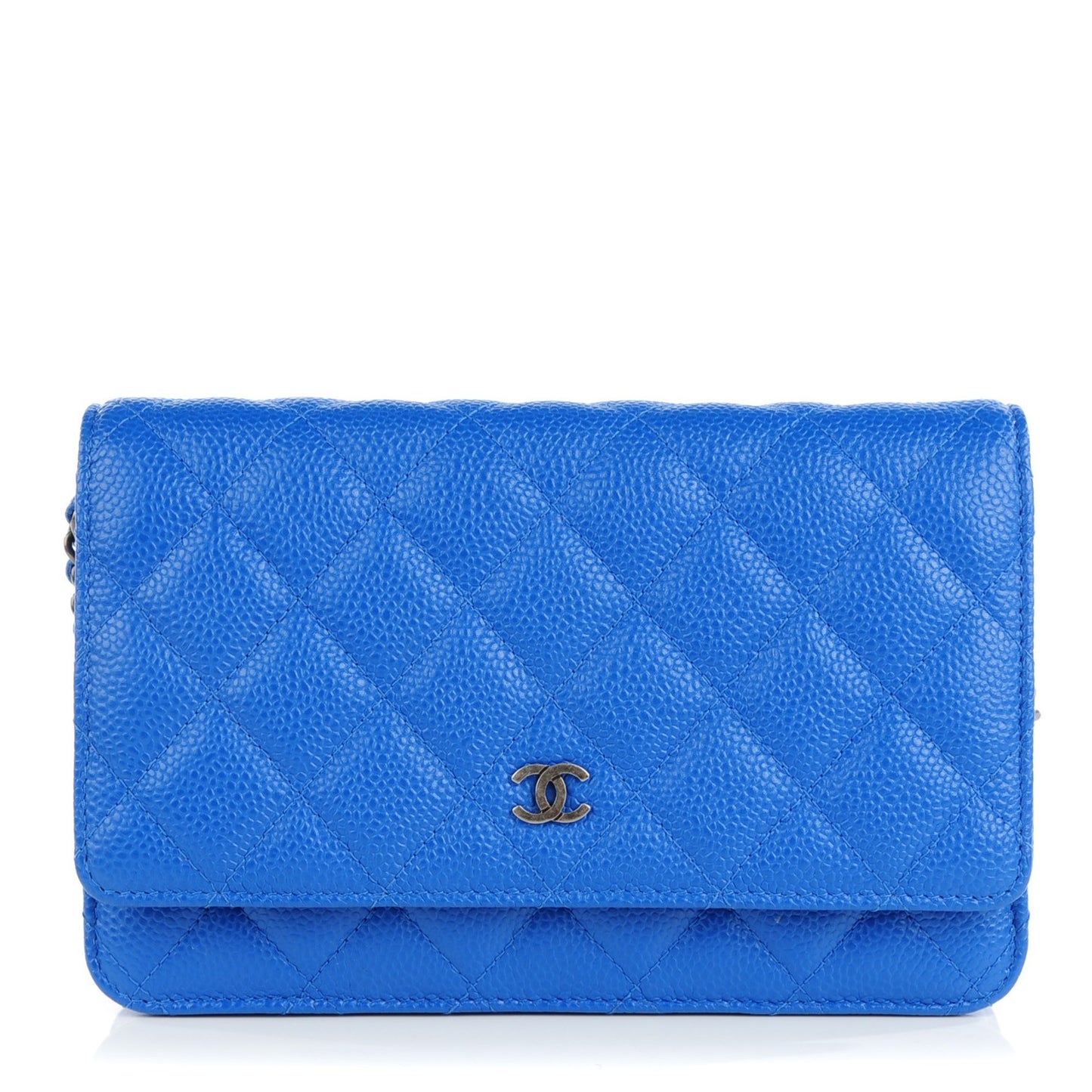 Caviar Quilted Wallet On Chain WOC Blue