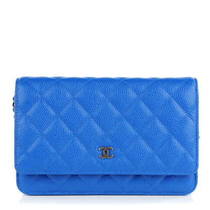 Chanel Caviar Quilted Wallet On Chain WOC Blue 1 of 8