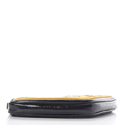 Gucci Patent Rubber Game Patch Logo Wrist Bag Black 4 of 7