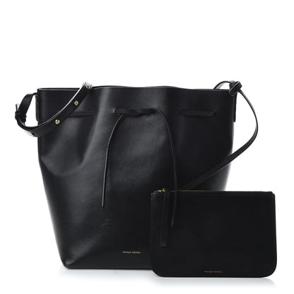 Mansur Gavriel Vegetable Tanned Calfskin Bucket Bag Black Royal 1 of 9