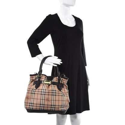 Burberry Haymarket Check Medium Golderton Tote Chocolate 3 of 13