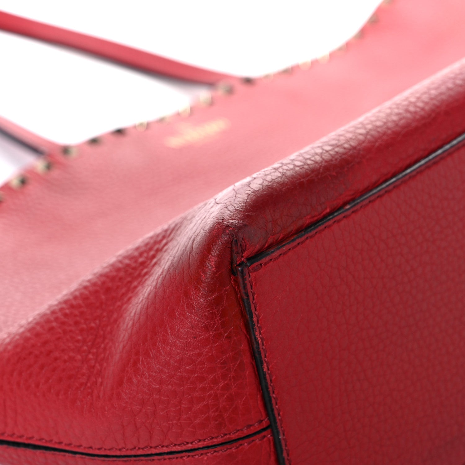 Valentino Garavani Grained Calfskin Rockstud Shoulder Tote Rosso Valentino 8 of 26