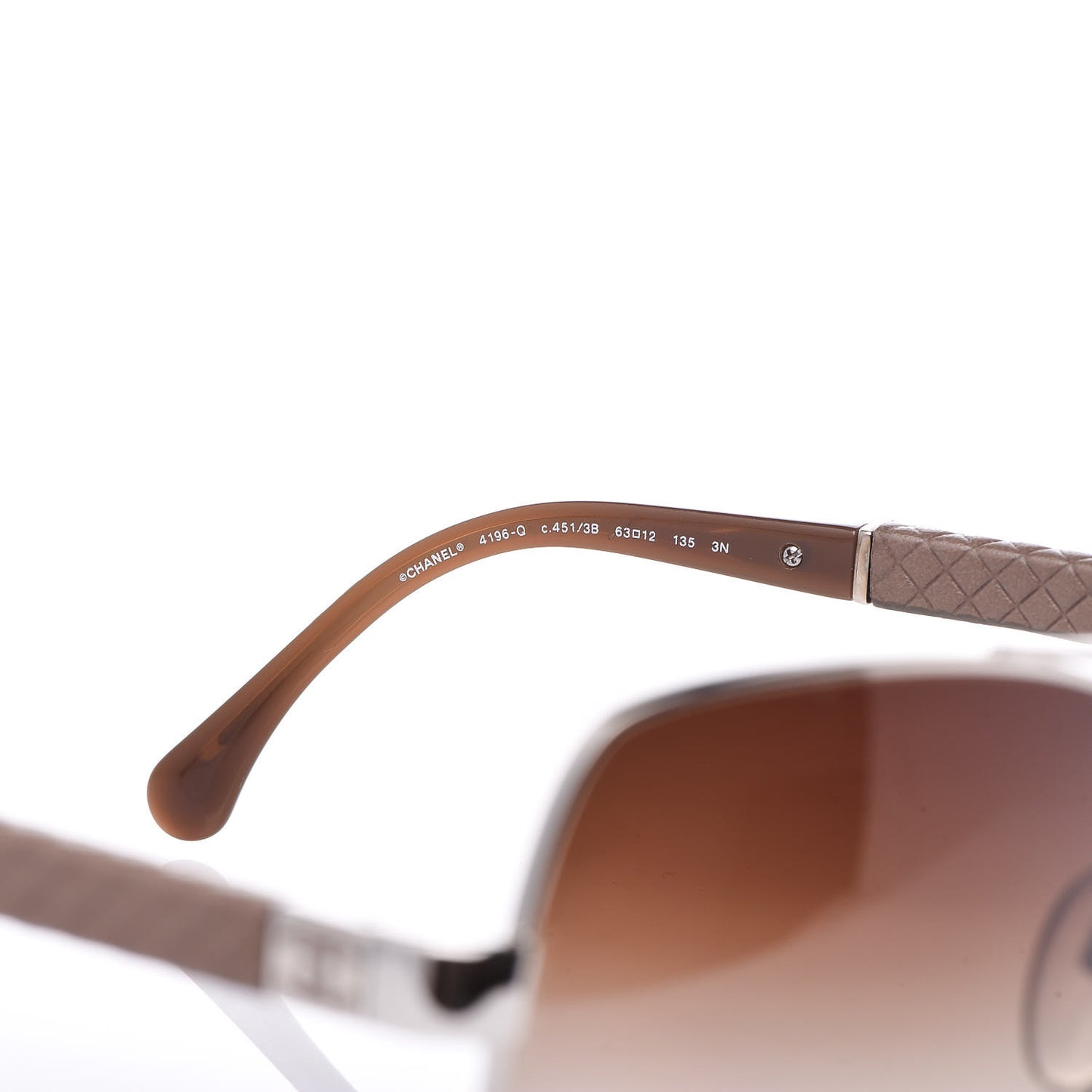 Lambskin Quilted CC Pilot Sunglasses 4196-Q Silver Taupe