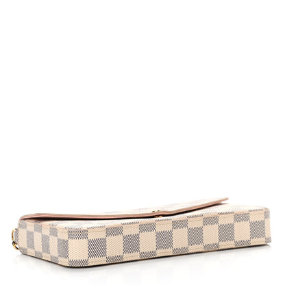 Louis Vuitton Damier Azur Pochette Felicie Chain Wallet Rose Ballerine 5 of 10