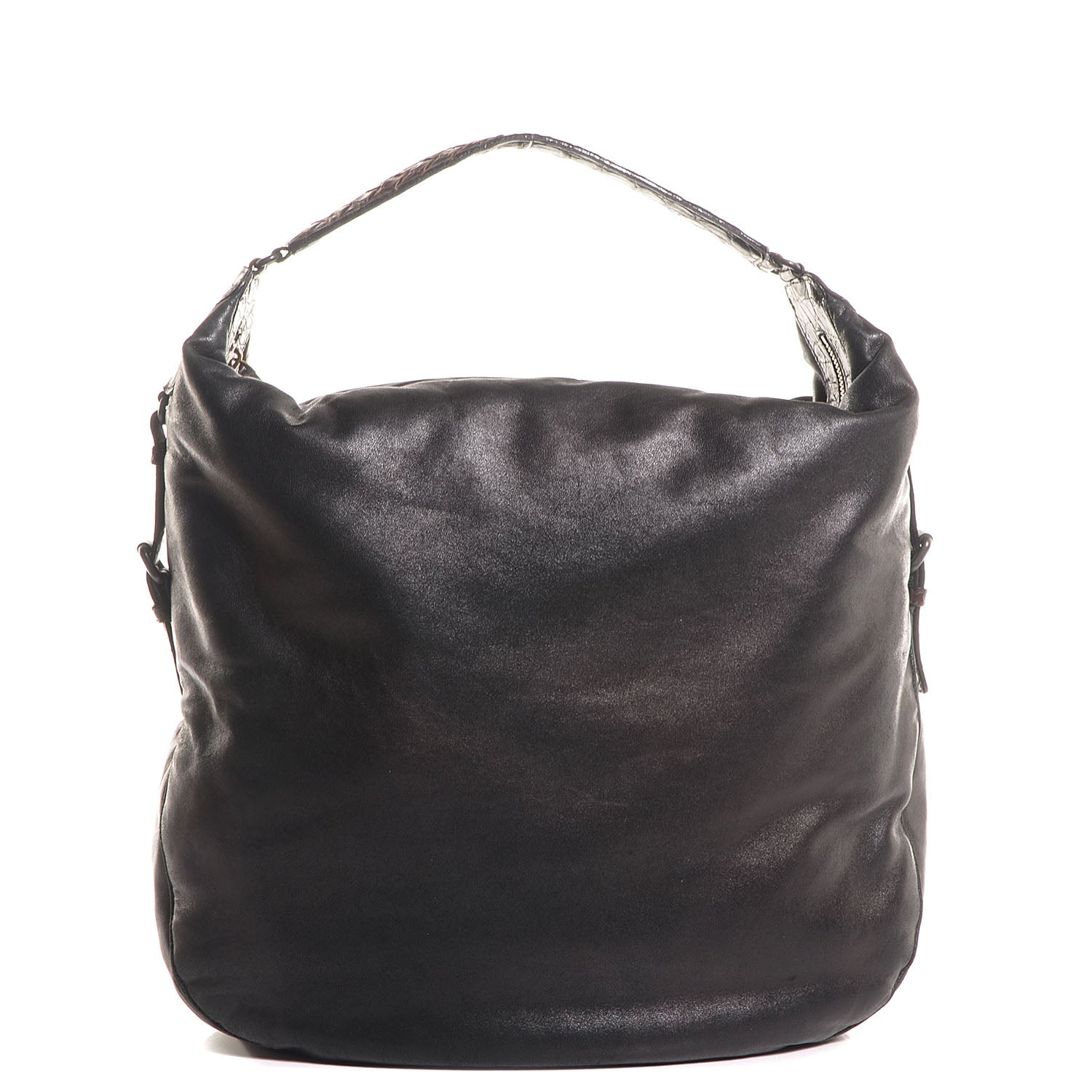 Bottega Veneta Intrecciato Soft Caiman San Marco Settantasei Hobo Nero Black 1 of 8