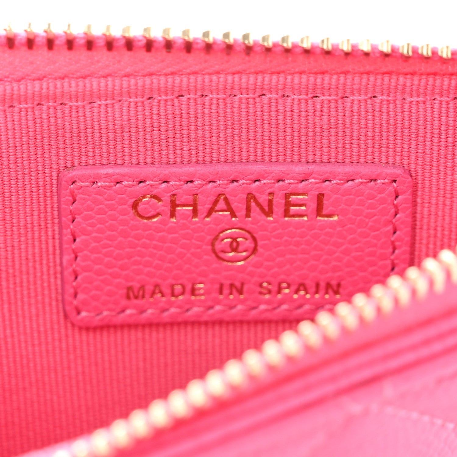 Chanel Caviar Quilted Flap Zip Card Holder Dark Pink 6 of 17
