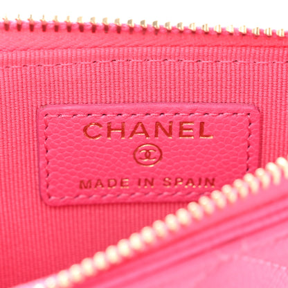 Chanel Caviar Quilted Flap Zip Card Holder Dark Pink 6 of 17