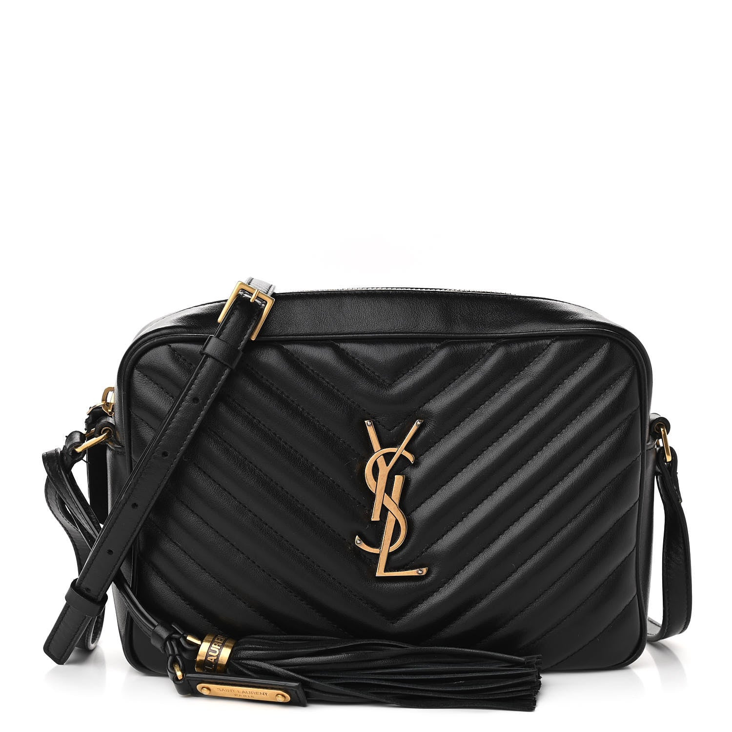 Saint Laurent Calfskin Matelasse Monogram Lou Camera Bag Black 1 of 13