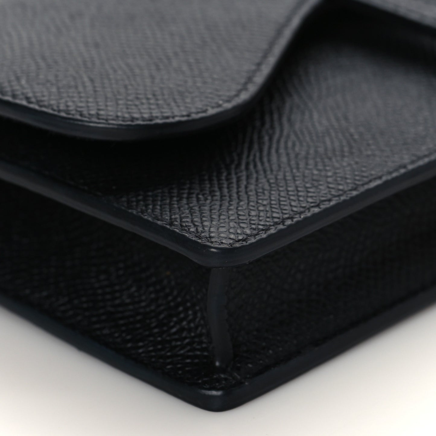 Grained Calfskin Saddle Belt Bag Black