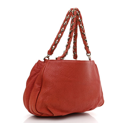 Fendi Crinkled Lambskin Small Mia Tote Red 3 of 11